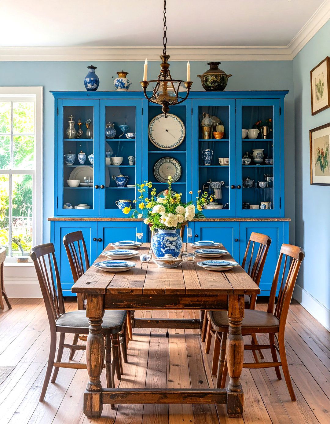 Blue Dining Room Vintage and Antique Elements - 20 Blue Dining Room Ideas