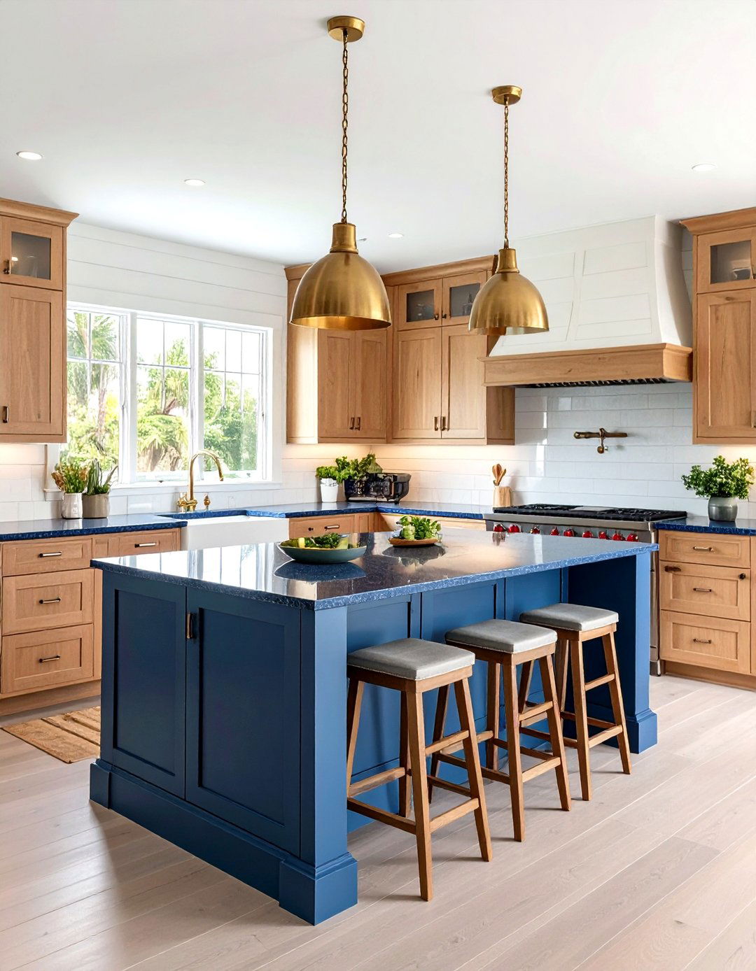Blue Granite Coastal Kitchen with Natural Wood Accents - 20 kitchens with blue countertops