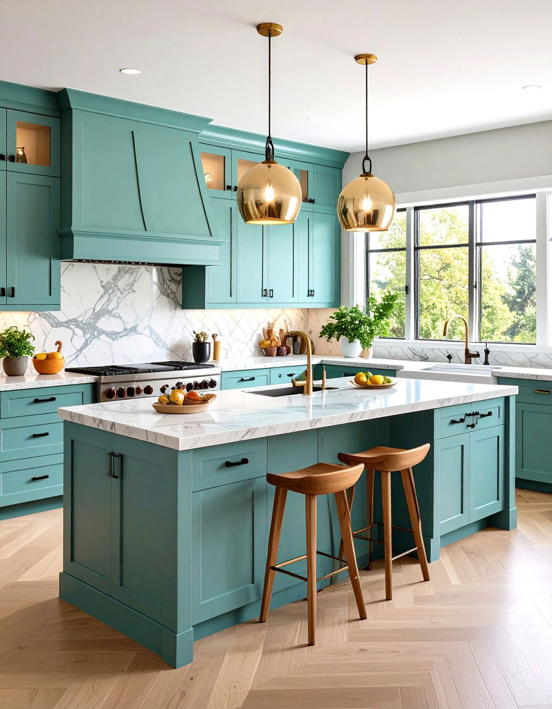 Blue Green Marble Countertops Accenting Oak Cabinets - 20 what color countertops go with oak cabinets