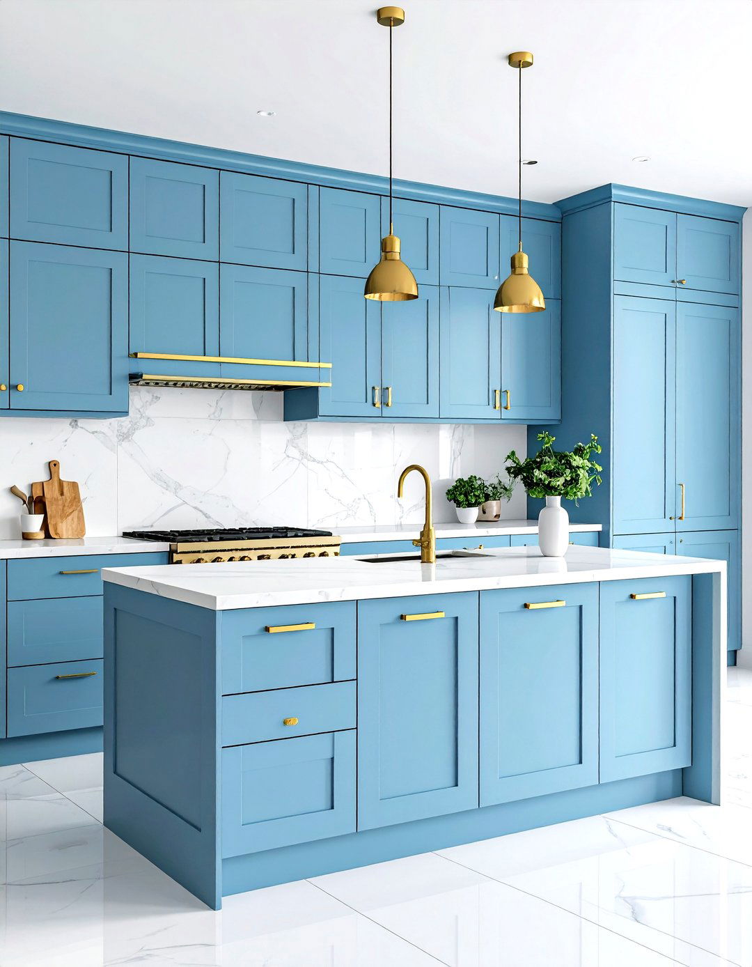 Blue Kitchen Cabinets with Gold Edge Pulls - 20 blue kitchen cabinets with gold hardware
