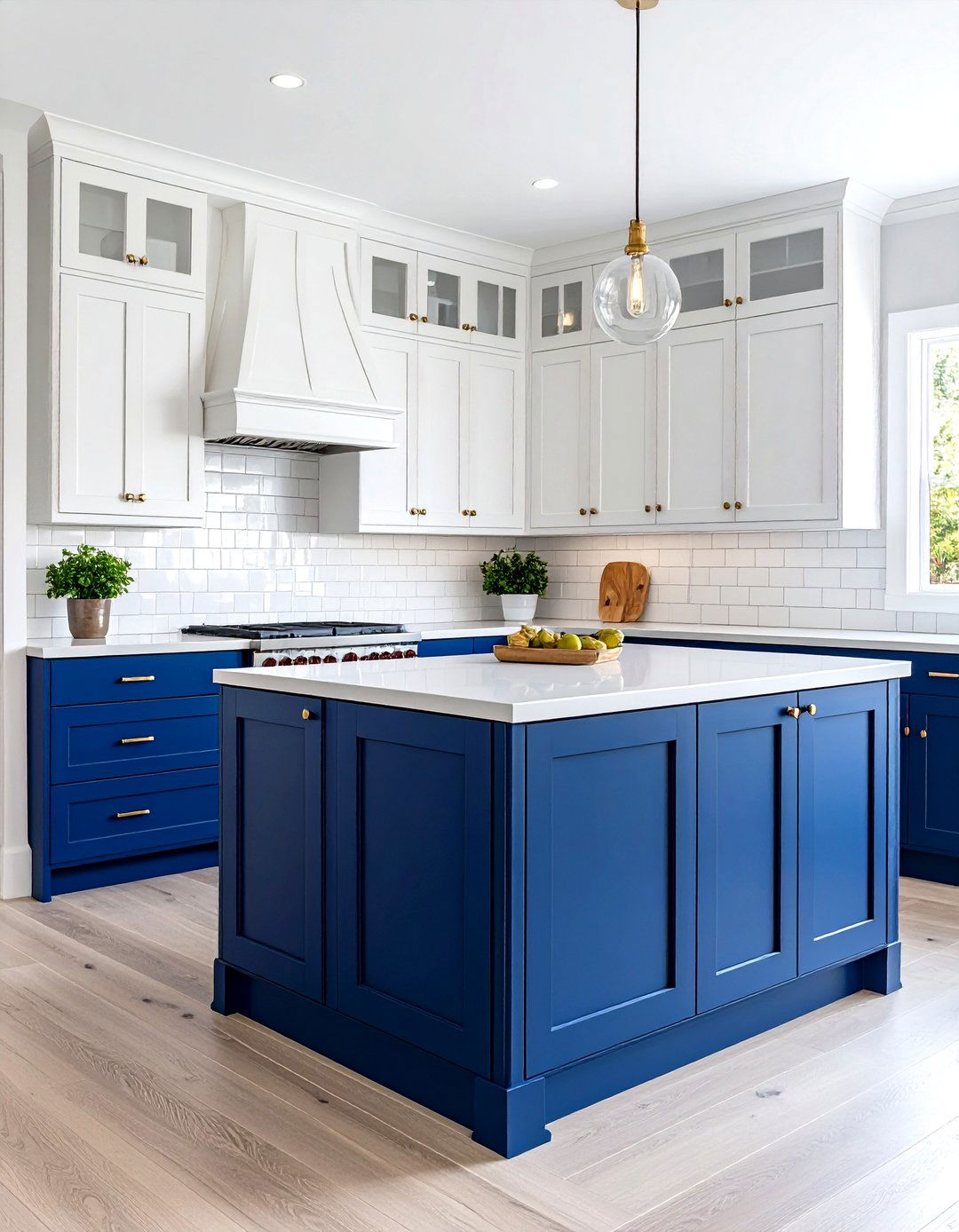 Blue Kitchen with White Subway Tile for Clean Contrast - 20 Blue Kitchen Ideas