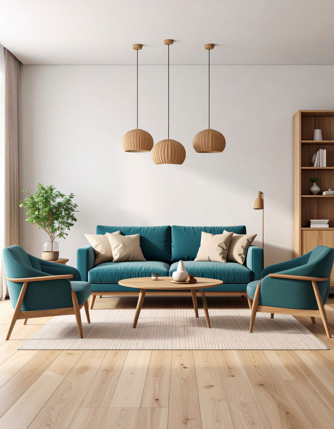 Blue Living Room with Blue Neutral Furniture Balance - 20 Blue Living Room Ideas