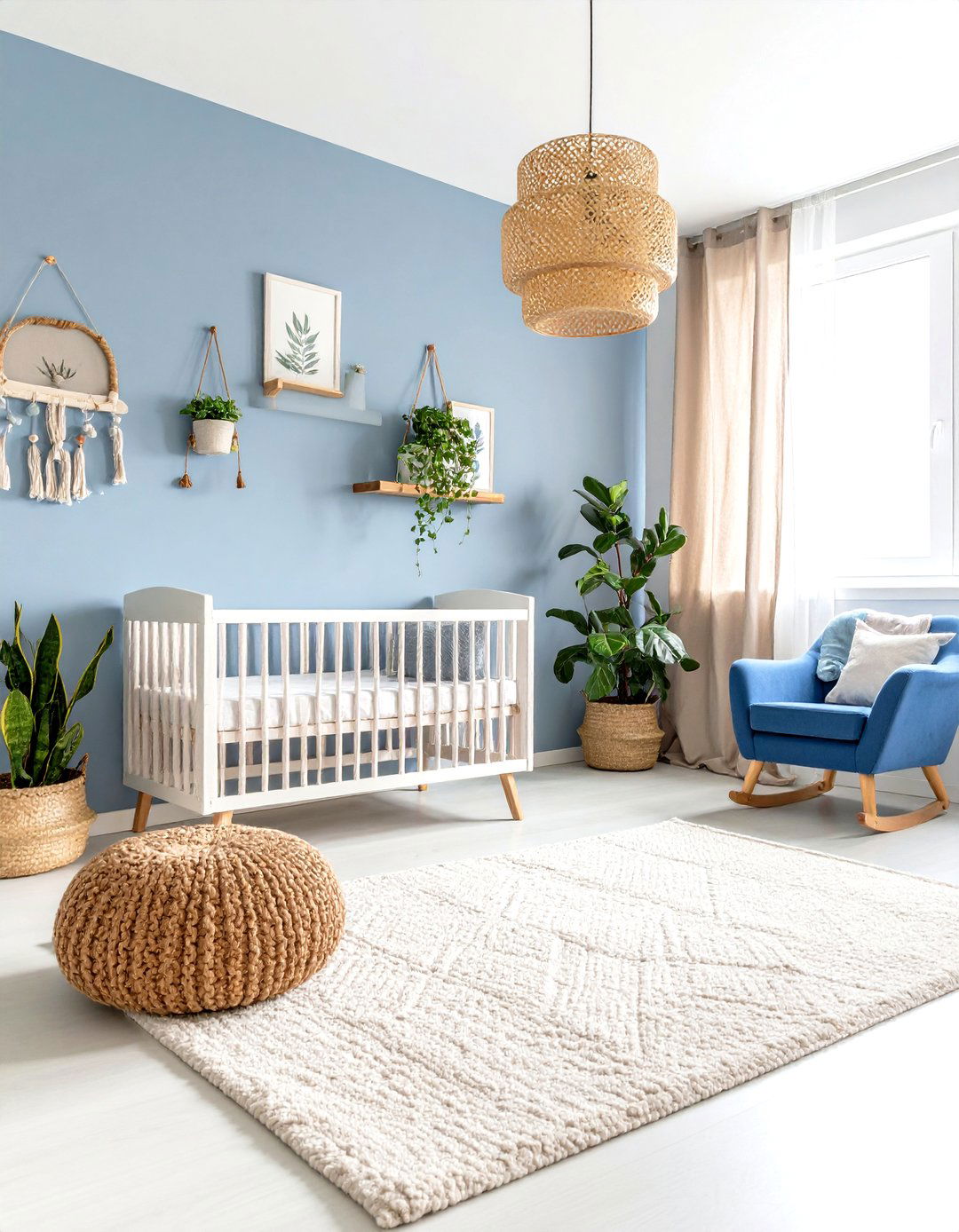 Blue Nursery with Dusty Blue Botanical Garden - 20 Blue Nursery Ideas