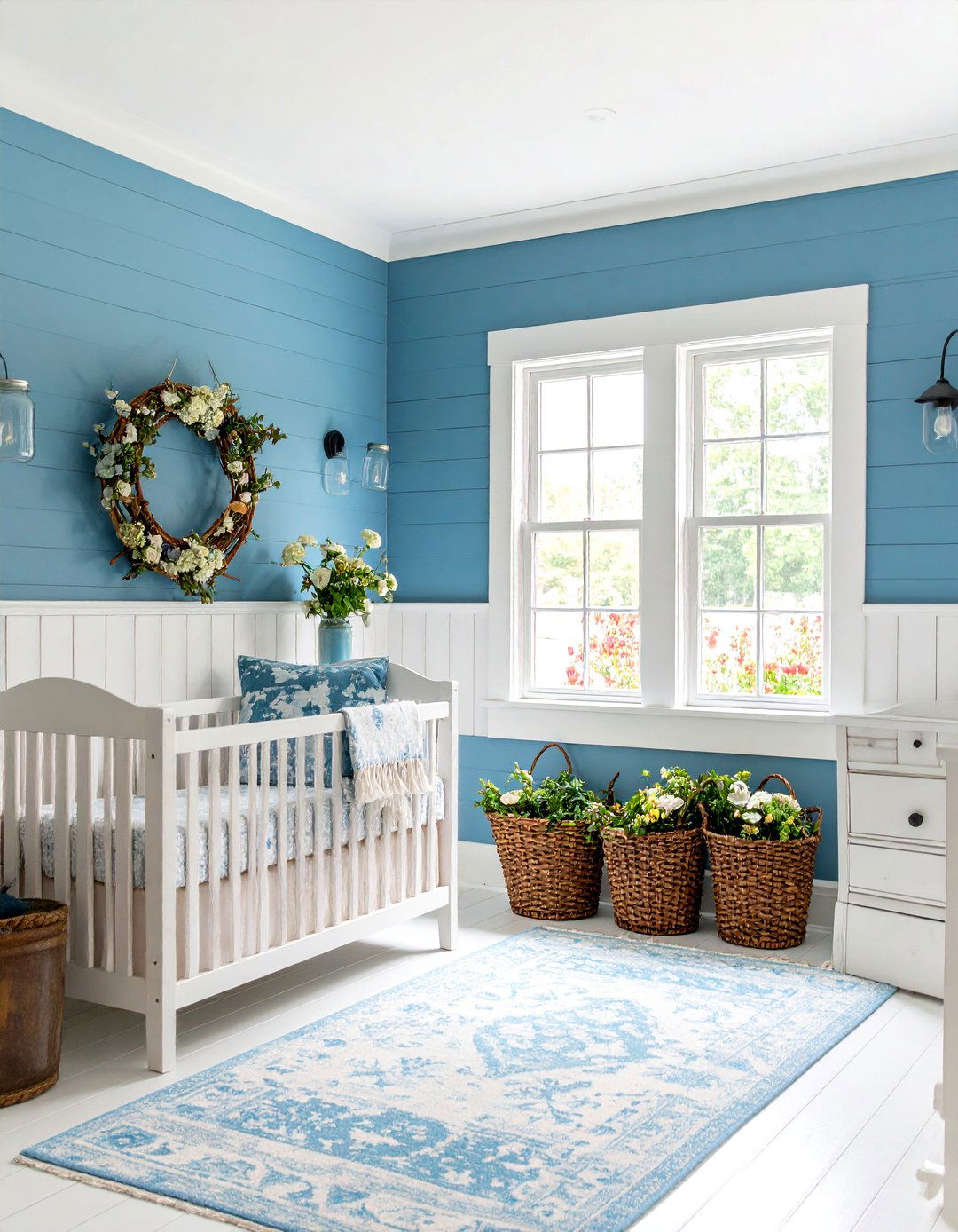 Blue Nursery with Vintage Farmhouse Distressed Style - 20 Blue Nursery Ideas