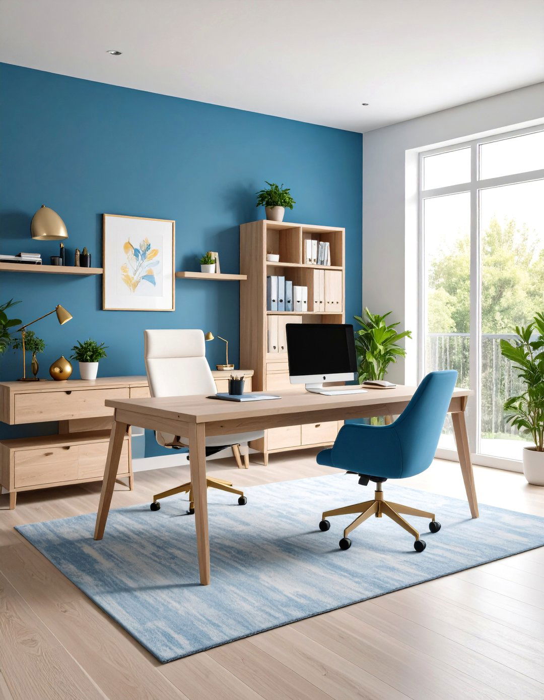 Blue Room Home Office Productivity - 20 Blue Room Ideas