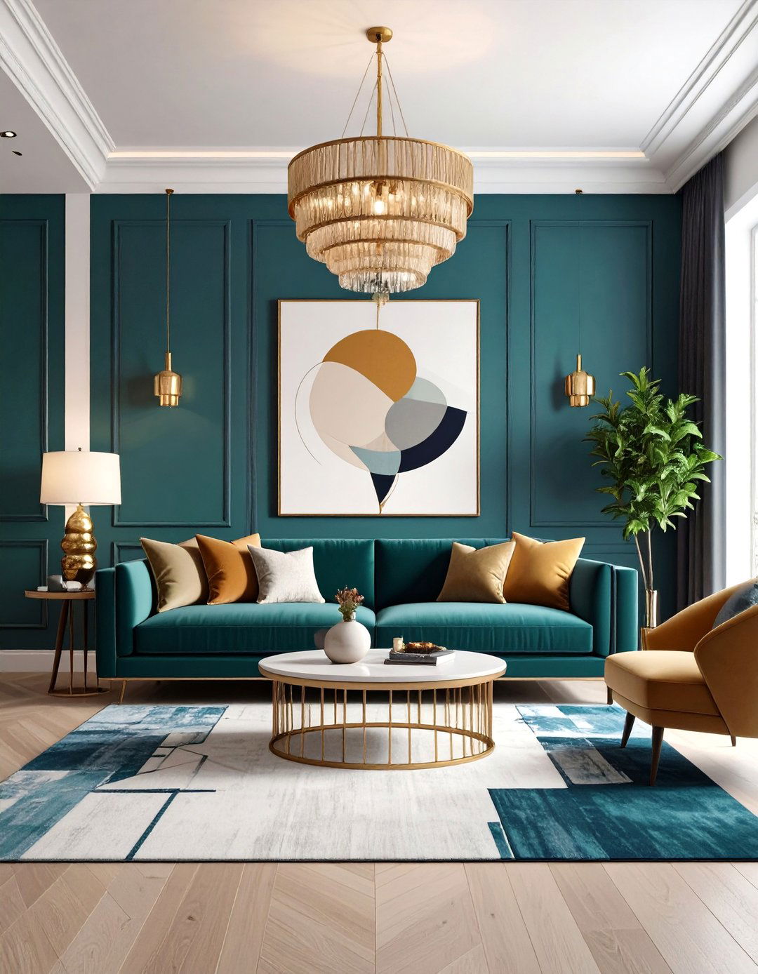 Blue Room Living Area Color Blocking - 20 Blue Room Ideas