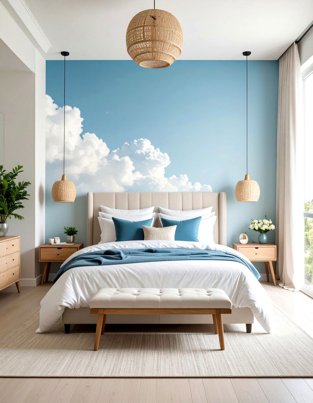 Blue Sky Cloud Themed Bedroom Wallpaper - 20 Cloud Themed Bedroom Ideas