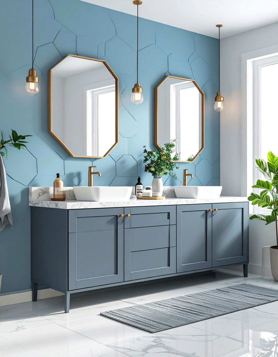 Blue Tile Backsplashes for Vanity Enhancement - 20 Blue Tile Bathroom Ideas