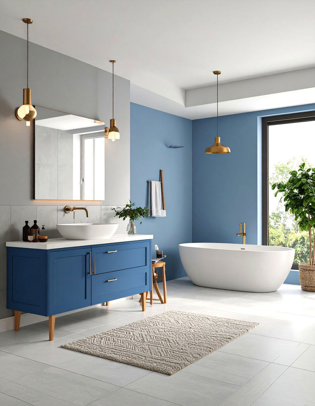 Blue and Gray Color Drenched Scheme