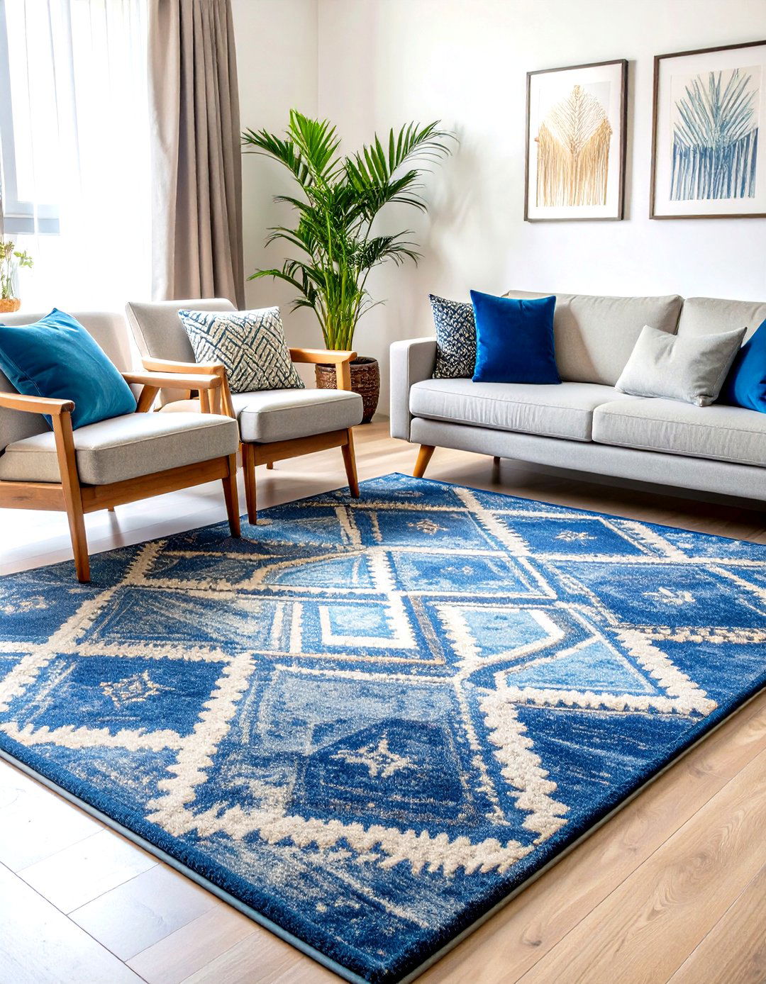 Blue and Grey Living Room Rug Anchoring Systems - 20 Blue and Grey Living Room Ideas