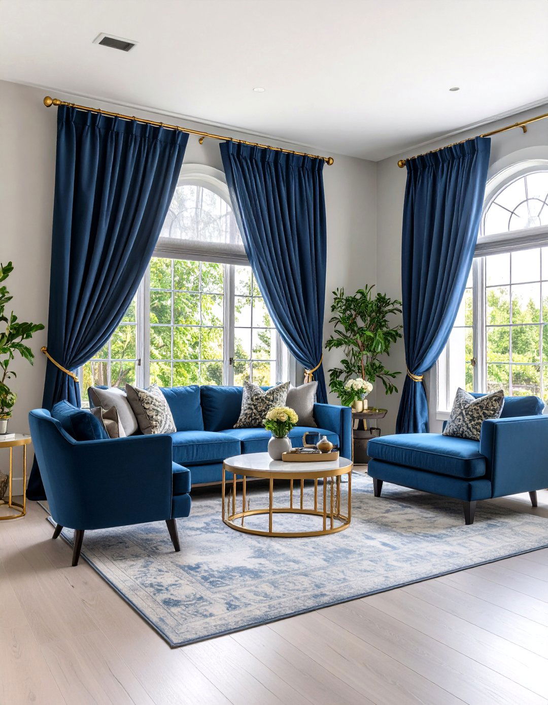 Blue and Grey Living Room Window Treatment Solutions - 20 Blue and Grey Living Room Ideas