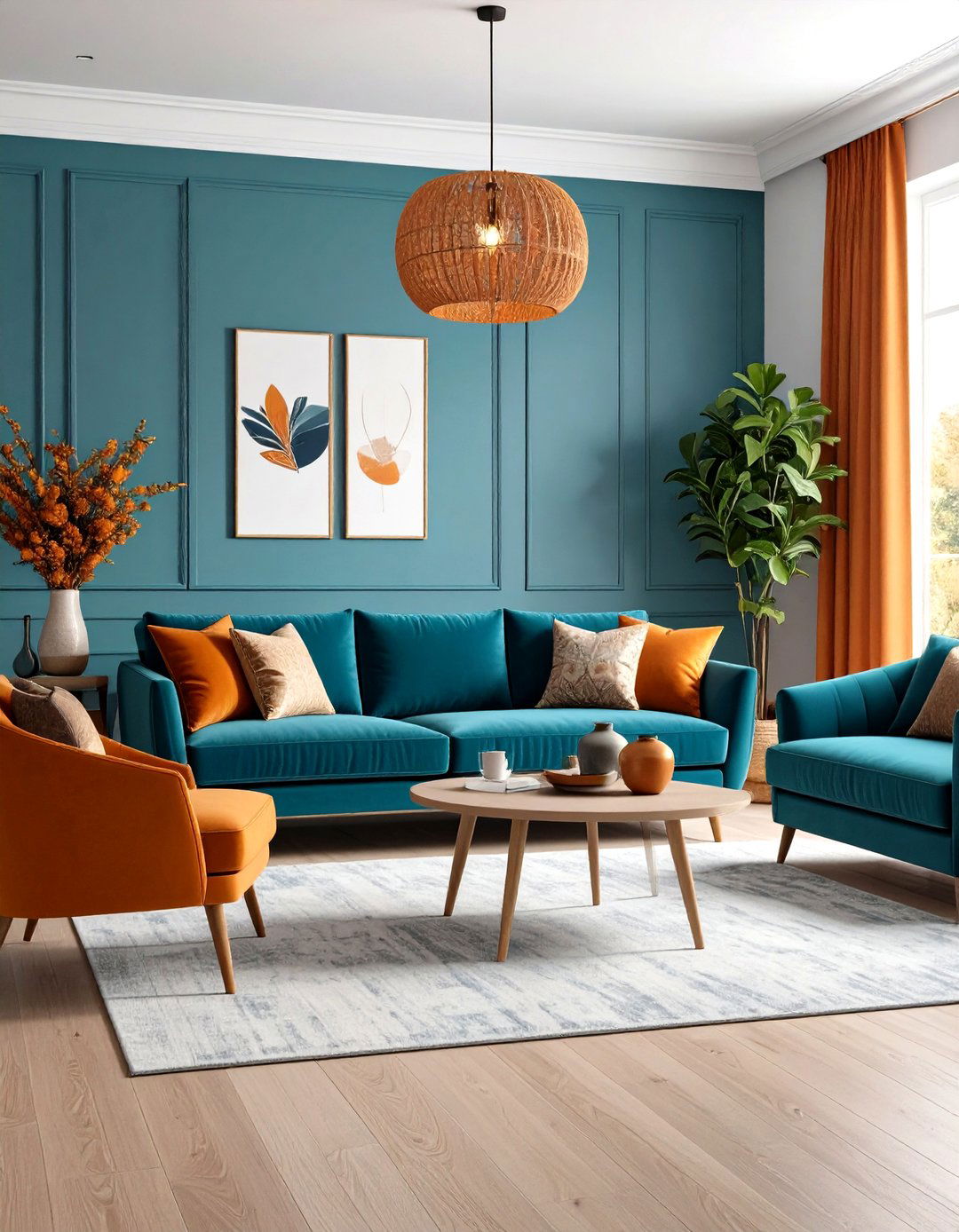 Blue and Orange - 20 Two Colour Combination for Living Room