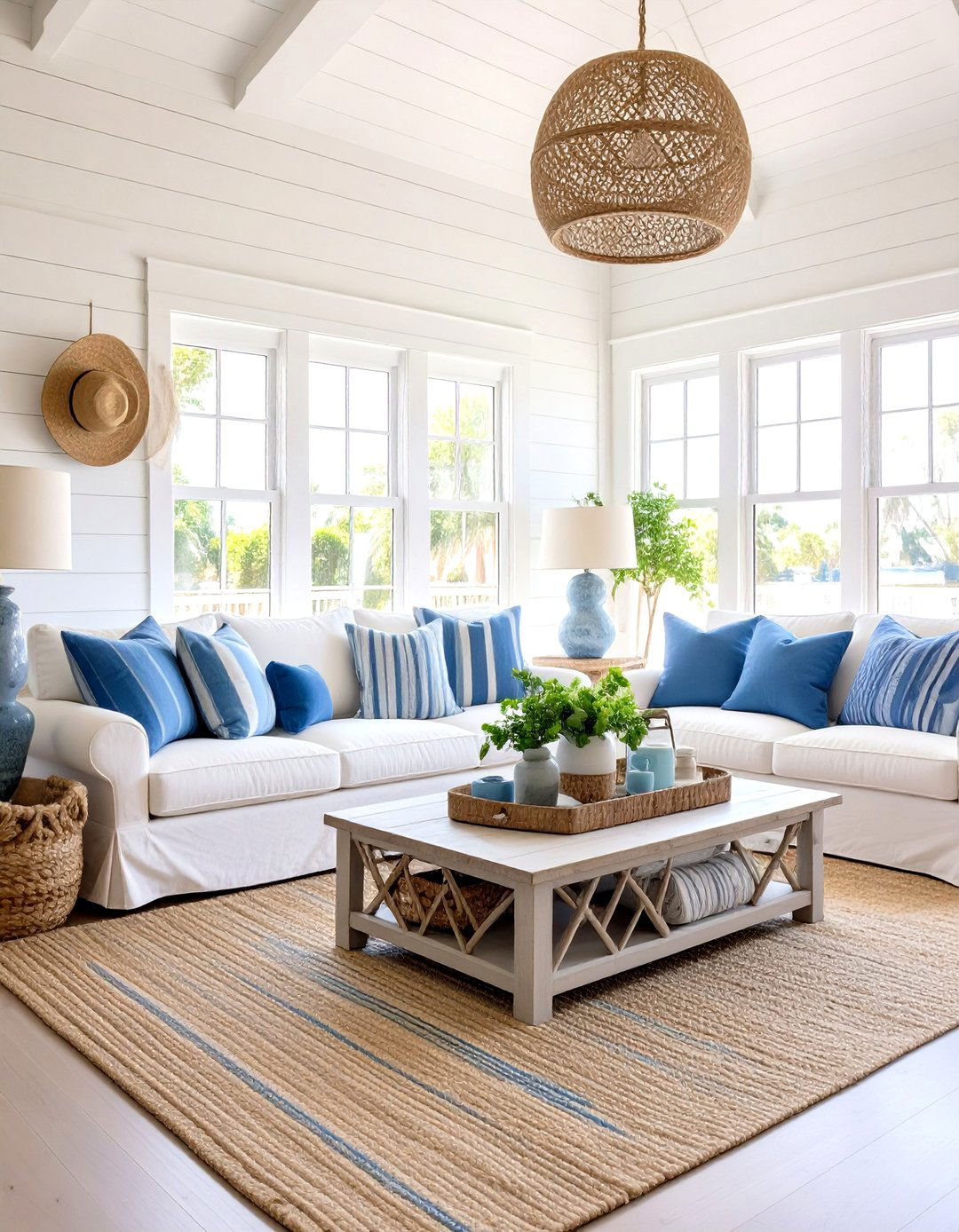 Blue and White Decor Coastal Style Interpretation - 20 Blue and White Decor Ideas