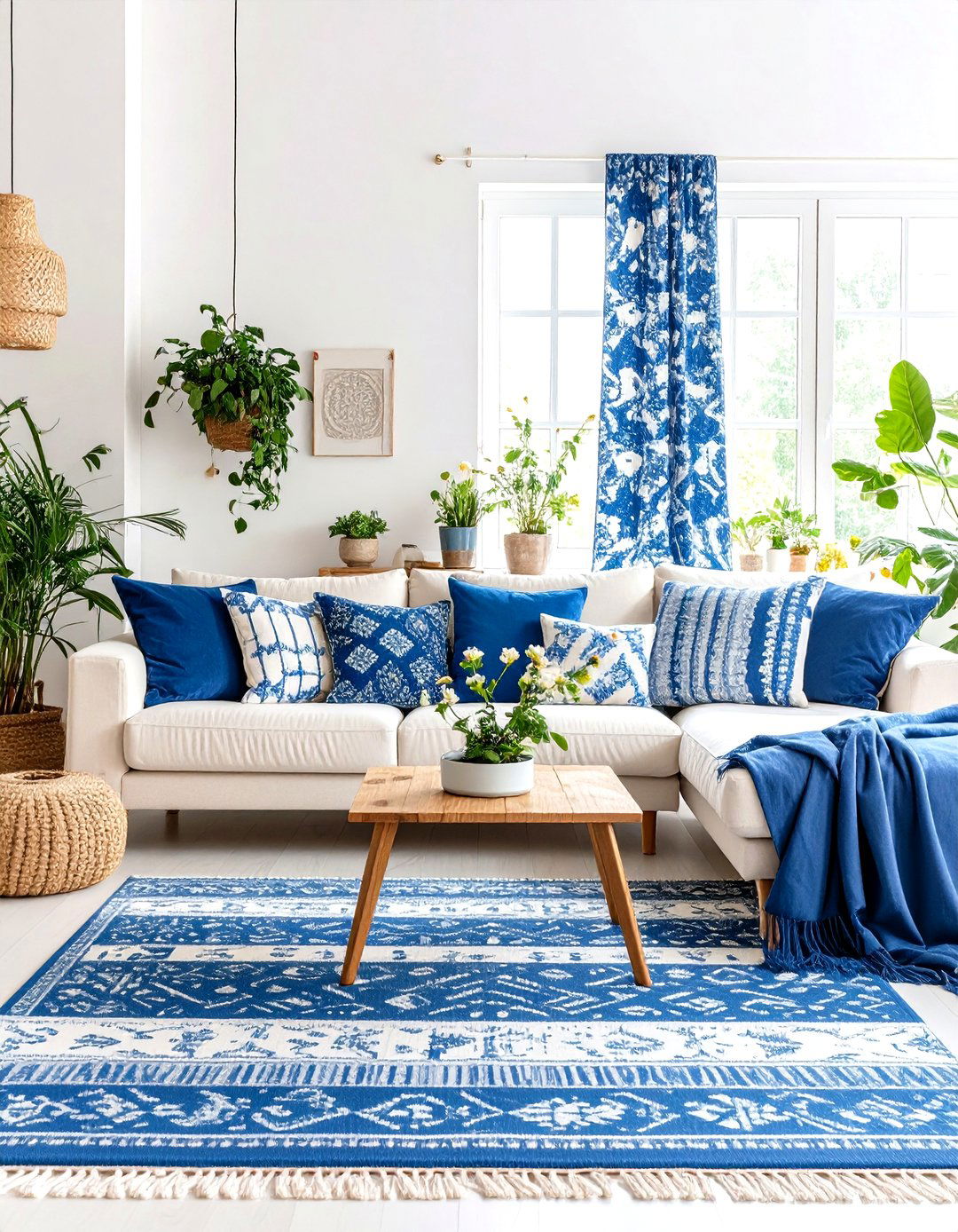Blue and White Decor Mixed Patterns Mastery - 20 Blue and White Decor Ideas
