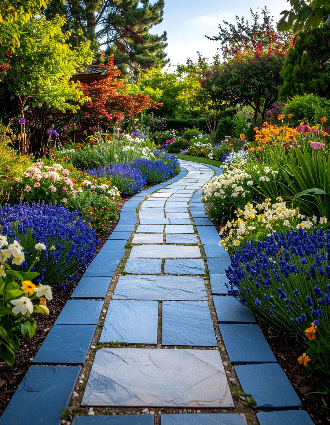 Bluestone Walkway with Decorative Inlay Patterns - 20 Bluestone Walkway Ideas