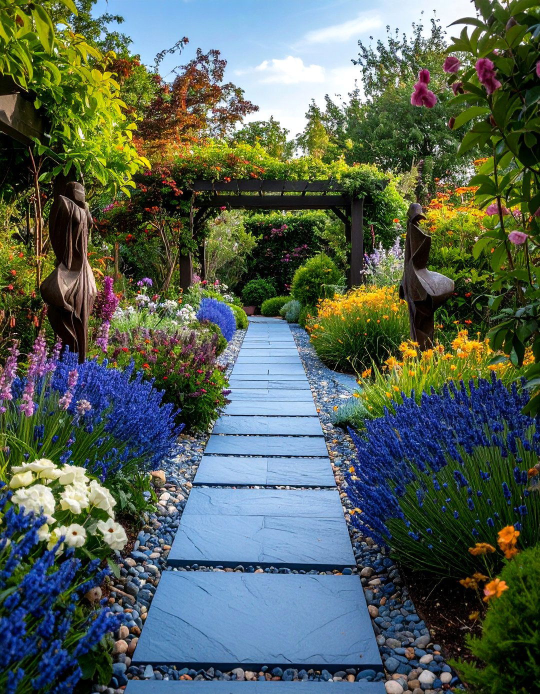 Bluestone Walkway with Sculptural Element Integration - 20 Bluestone Walkway Ideas