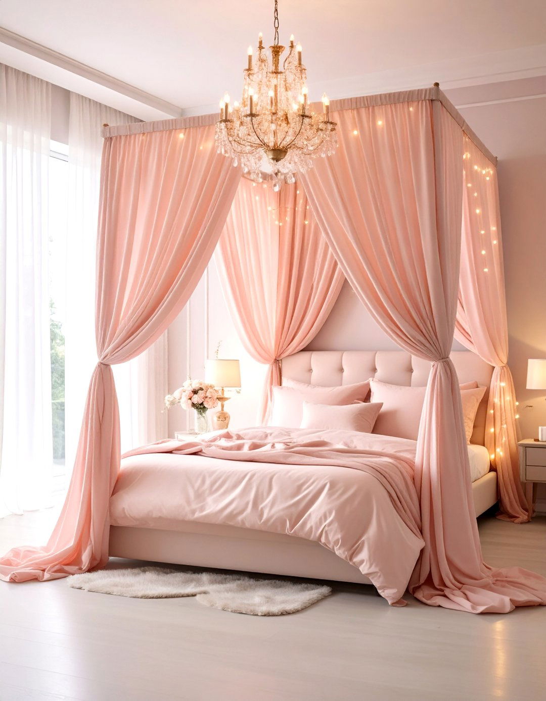Blush Pink Bedroom Canopy Bed Romance - 20 Blush Pink Bedroom Ideas