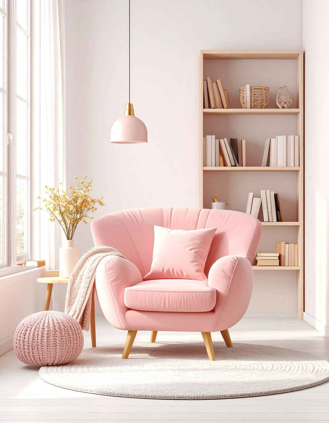 Blush Pink Bedroom Cozy Reading Nook Corner - 20 Blush Pink Bedroom Ideas