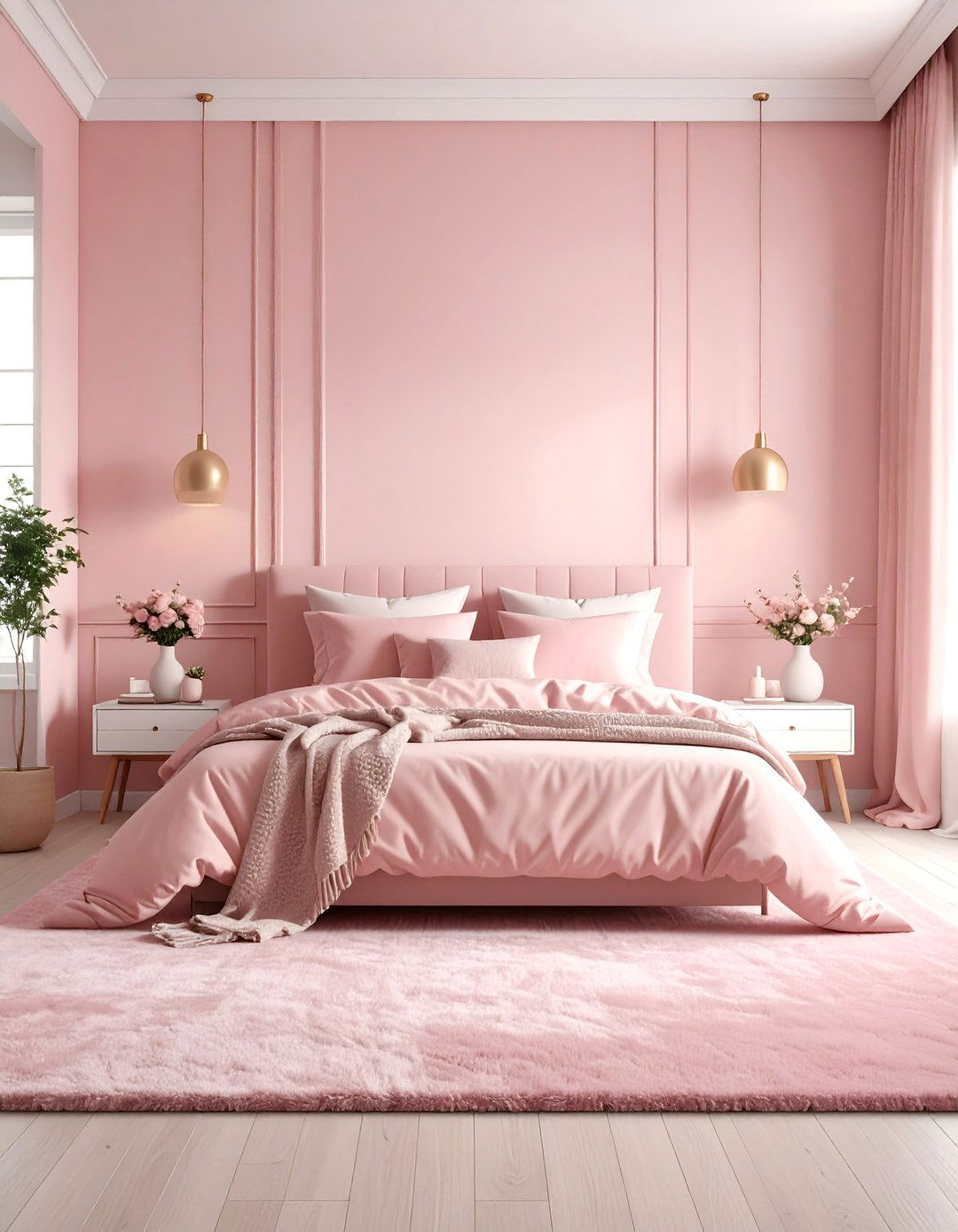 Blush Pink Bedroom Monochromatic Tonal Design - 20 Blush Pink Bedroom Ideas