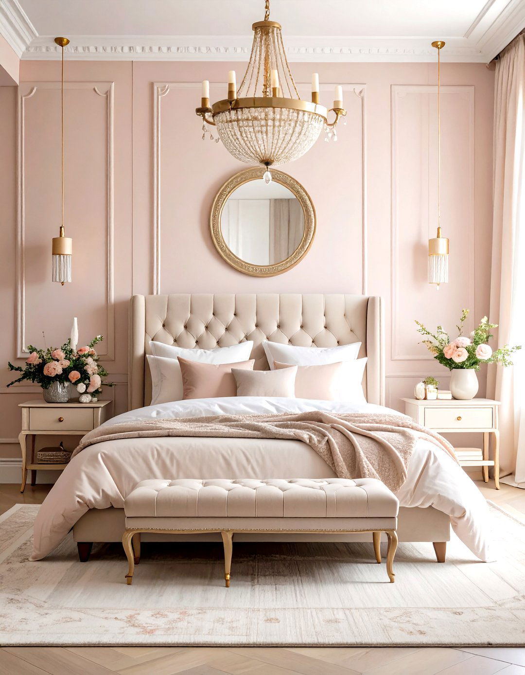 Blush Pink Bohemian Glam Bedroom - 20 Pink Bedroom Ideas