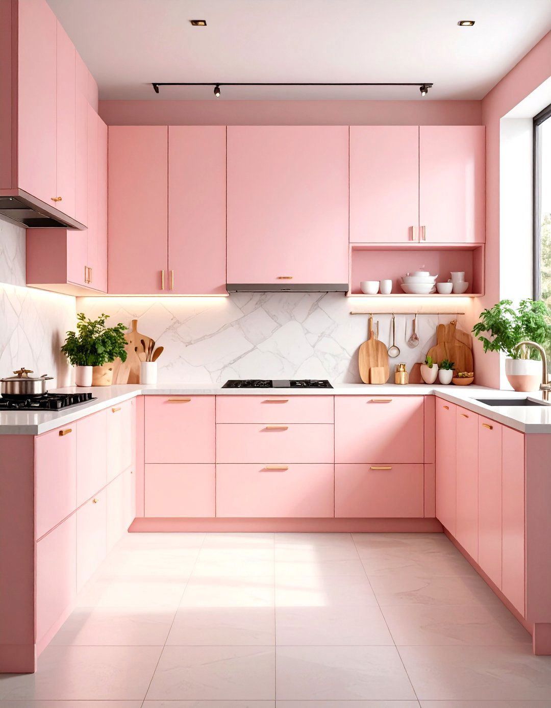 Blush Pink Kitchen Minimalist Elegance - 20 Pink Kitchen Ideas