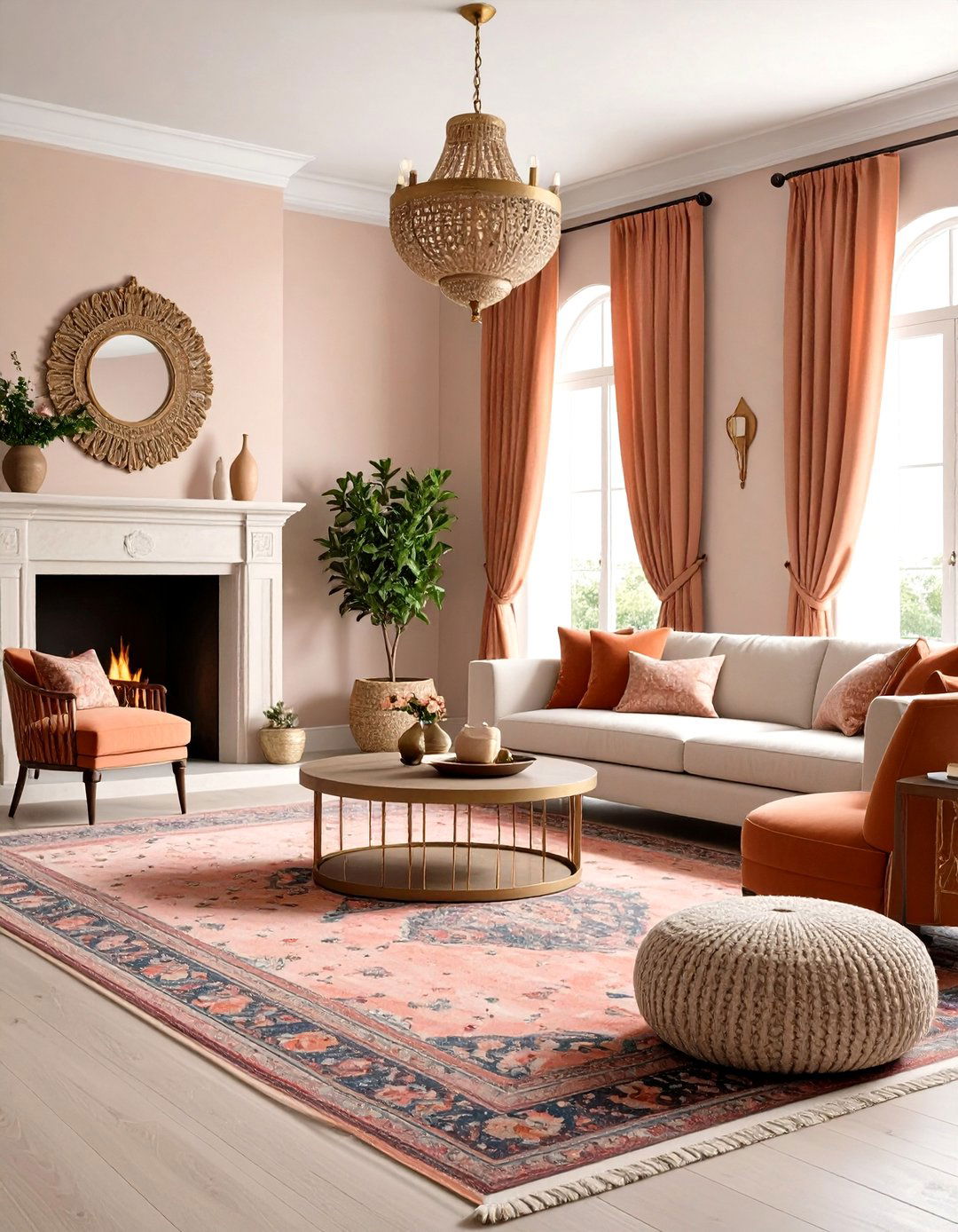 Blush and Terracotta Living Room Fusion - 20 terracotta living room ideas