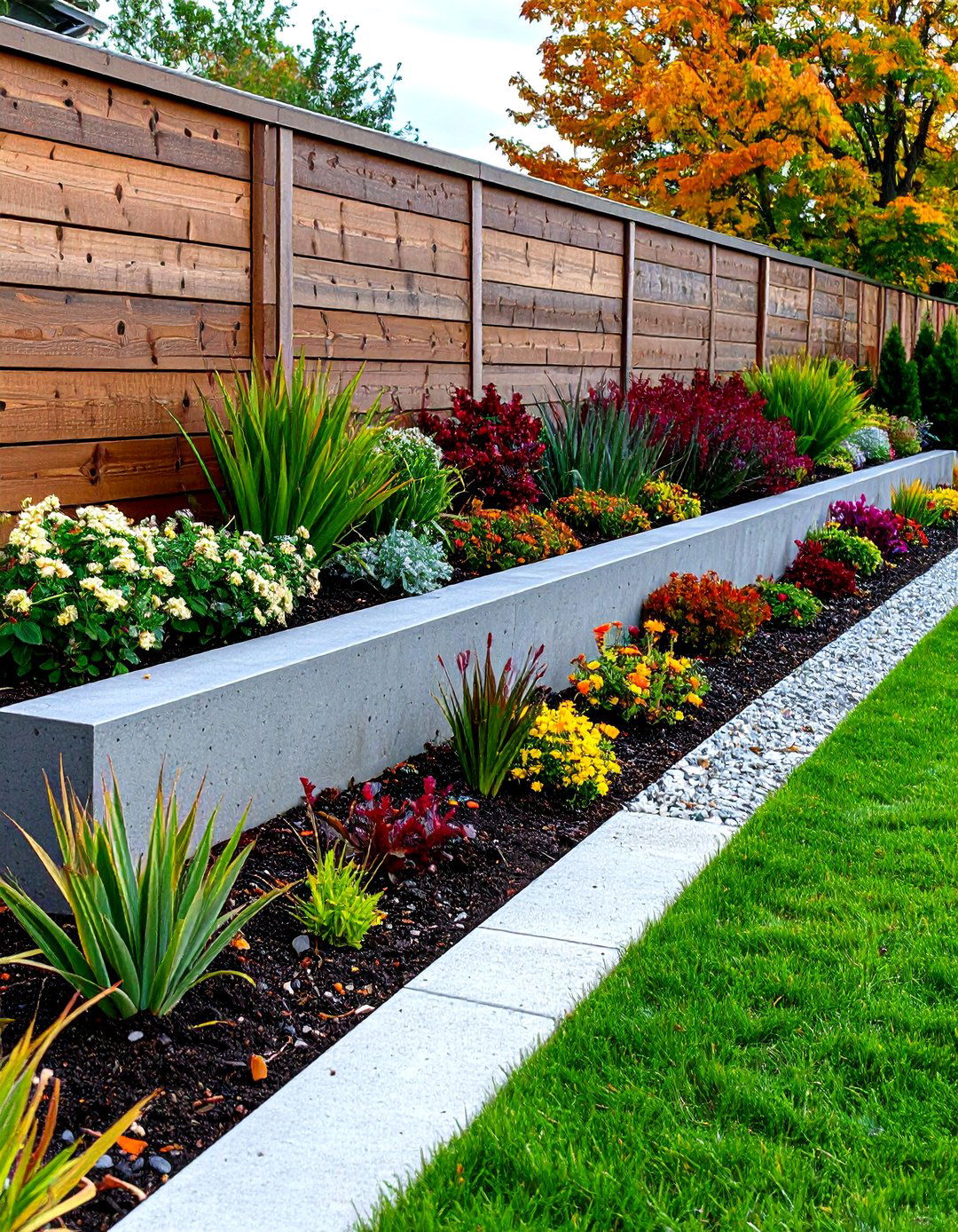 Board Form Concrete Feature Wall - 20 Hardscape Ideas