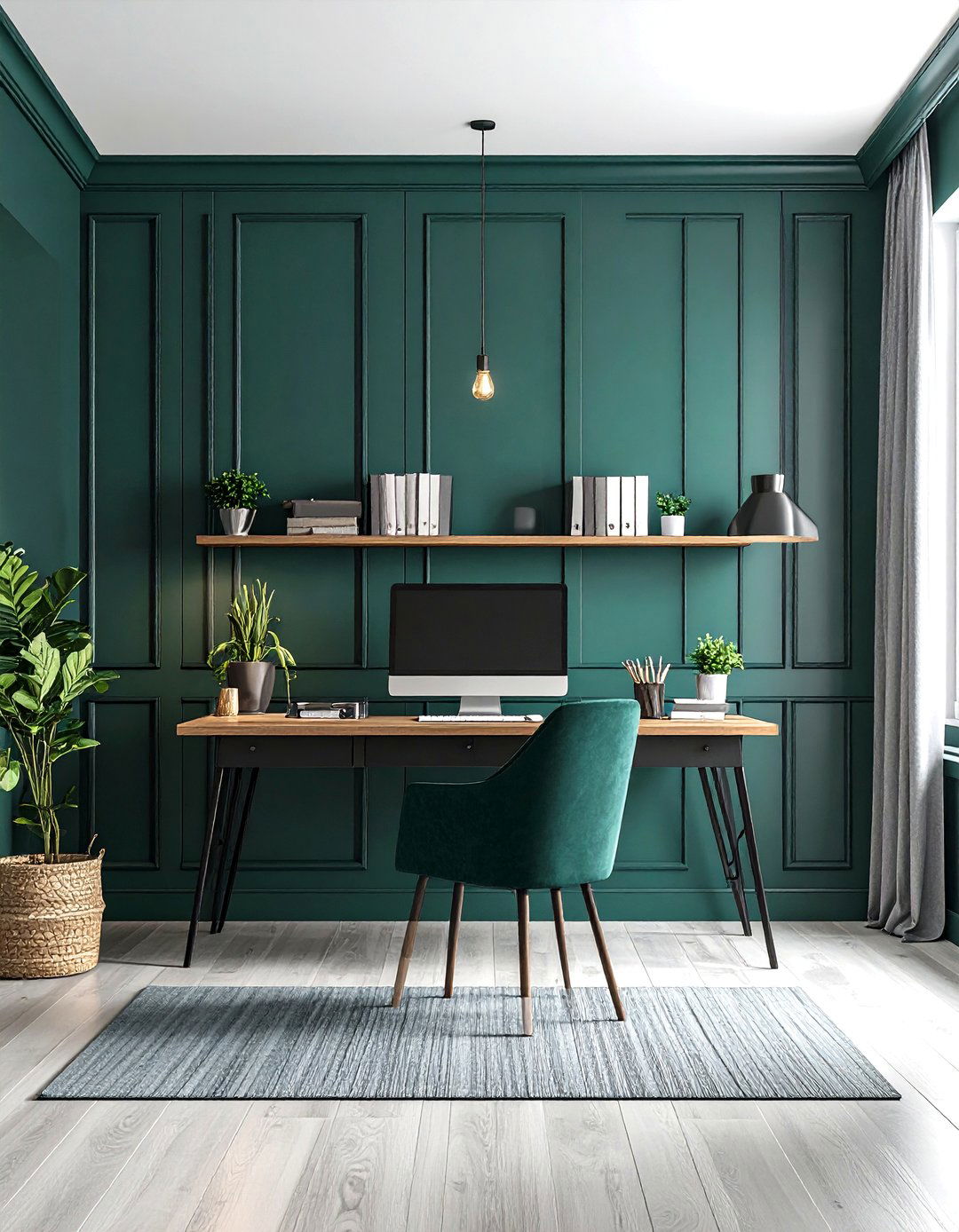 Board and Batten Home Office Wall Treatment - 20 Board and Batten Wall Ideas