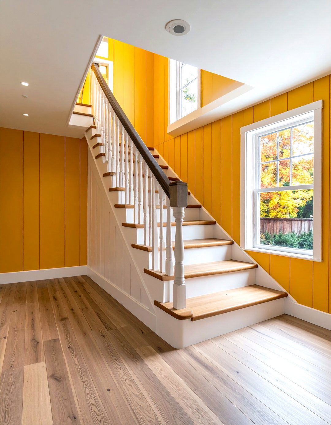 Board and Batten Stairway Wall Installation - 20 Board and Batten Wall Ideas