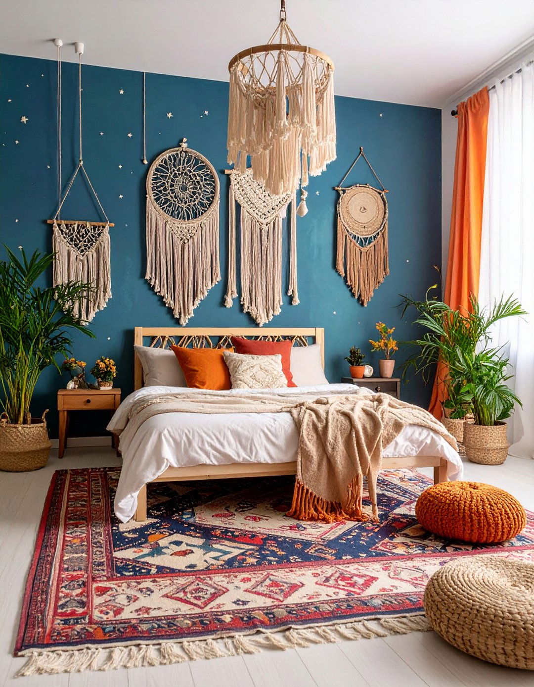 Bohemian Celestial Bedroom with Layered Textures - 20 Fantasy Bedroom Ideas