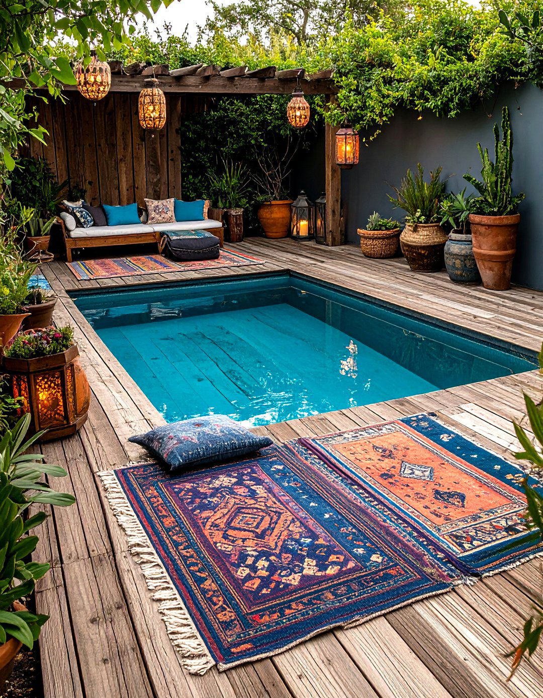 Bohemian Decked Plunge Pool - 20 Plunge Pool Ideas