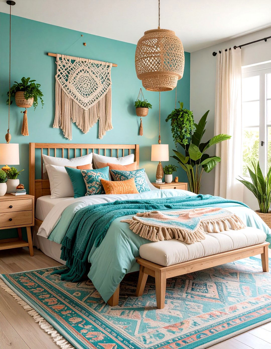 Bohemian Decor - 20 Turquoise Bedroom Ideas
