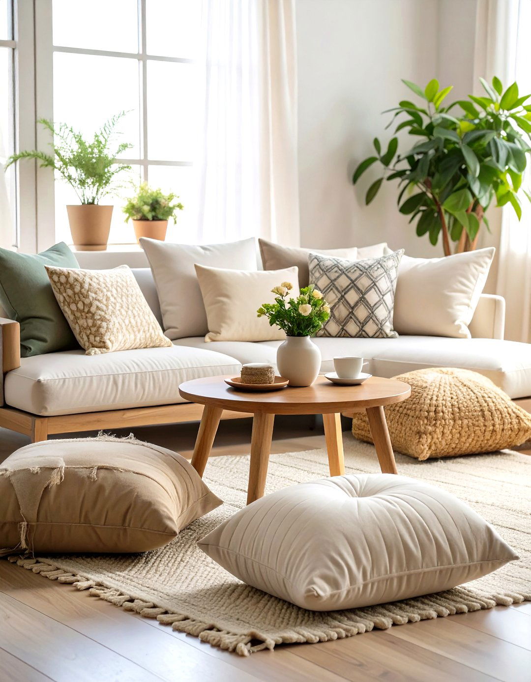 Bohemian Desert Decor Floor Cushion Seating - 20 Bohemian Desert Decor Ideas