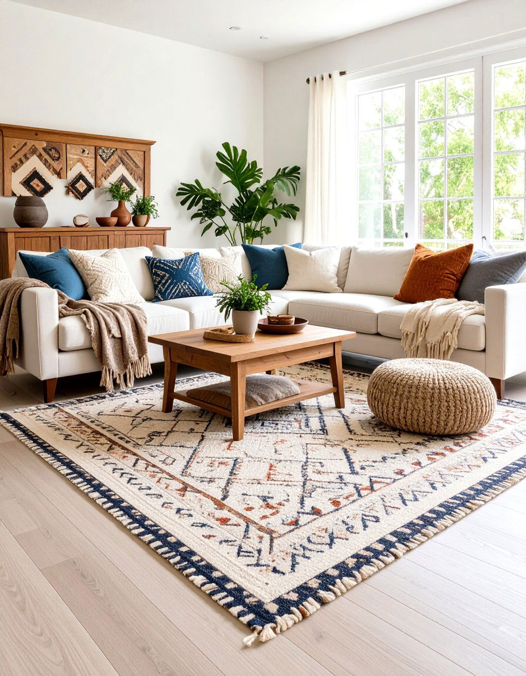 Bohemian Desert Decor Layered Textile Arrangements - 20 Bohemian Desert Decor Ideas