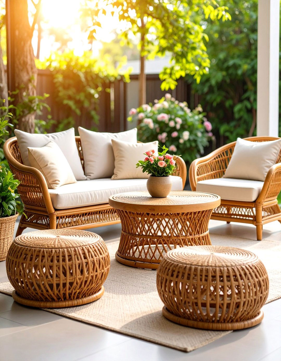 Bohemian Desert Decor Rattan Furniture Sets - 20 Bohemian Desert Decor Ideas