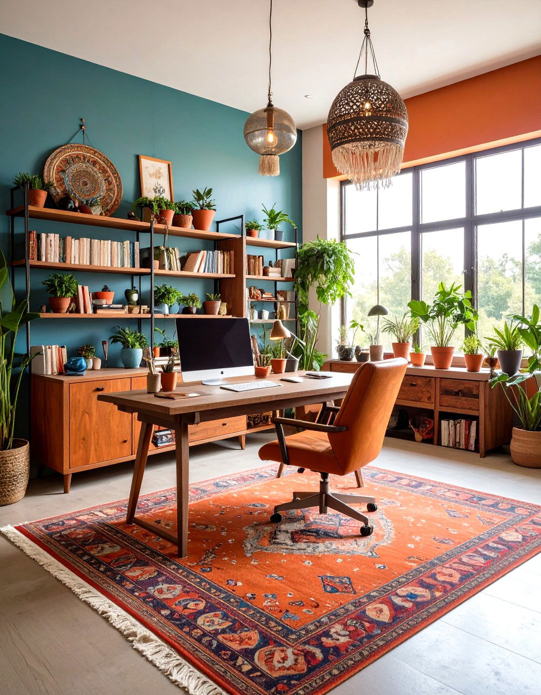 Bohemian Eclectic Modern Home Office - 20 Modern Home Office Ideas