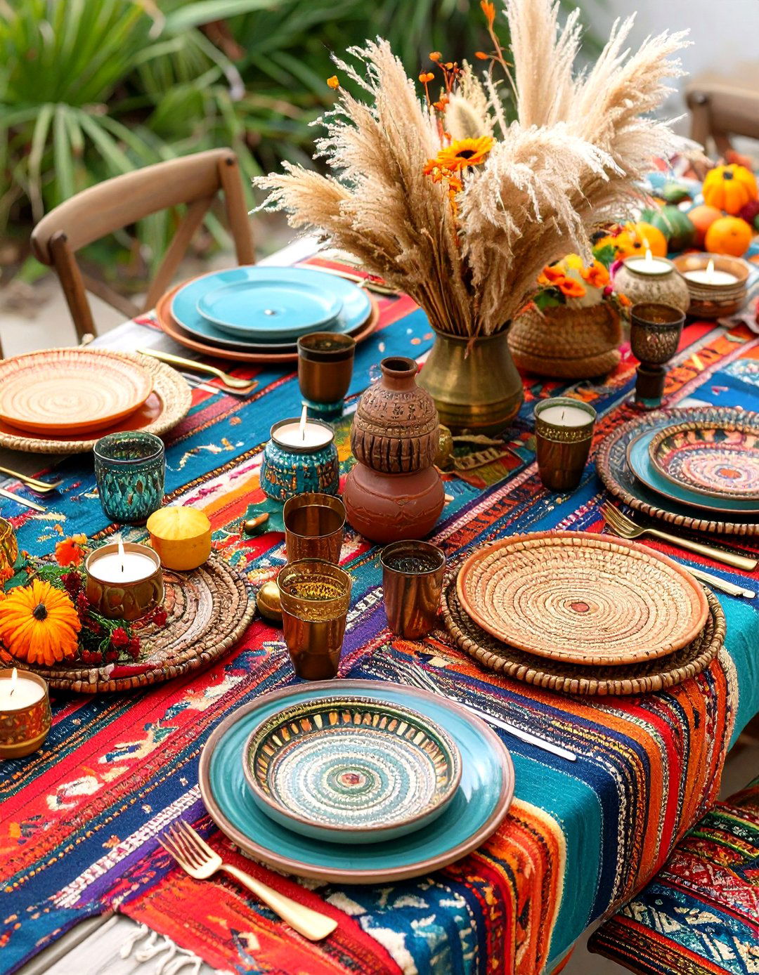 Bohemian Eclectic Tablescape - 20 Tablescape Ideas