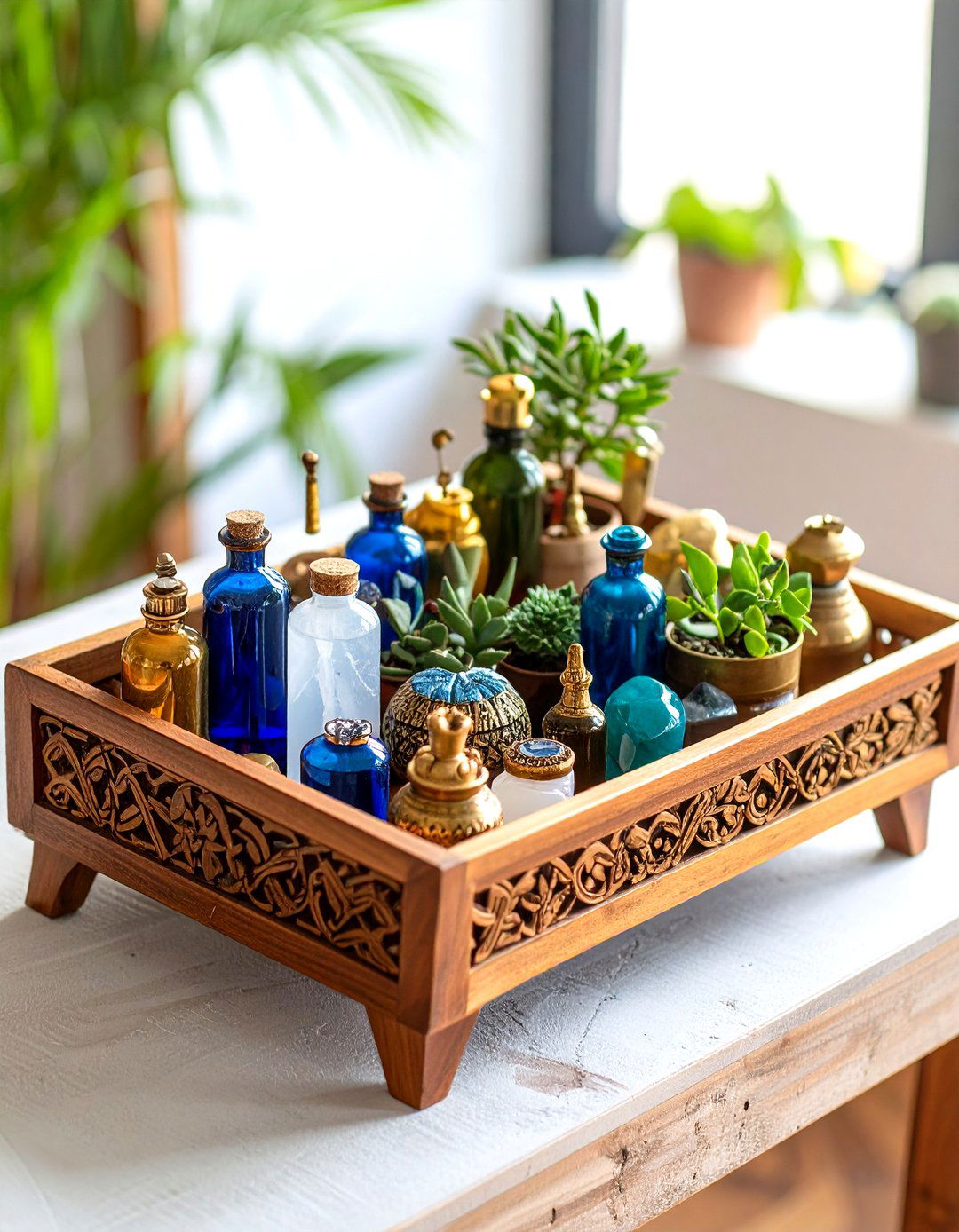 Bohemian Layered Tray Decor - 20 Tray Decor Ideas