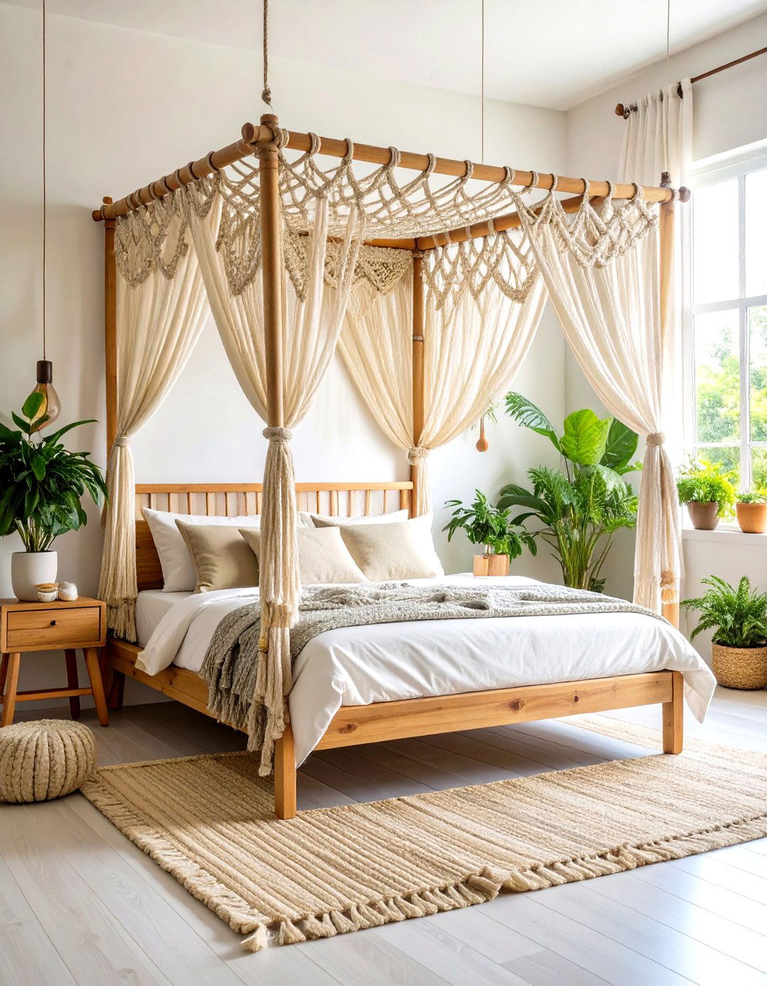 Bohemian Macrame Canopy Bed - 20 Canopy Bed Ideas