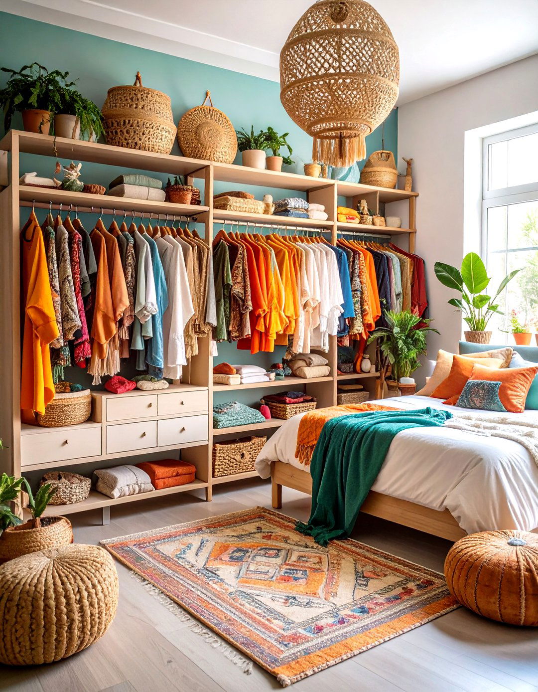 Bohemian Open Closet Expression - 20 Open Closet Ideas