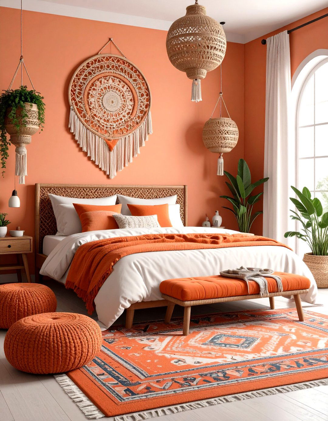 Bohemian Peach Bedroom Oasis - 20 Peach Bedroom Ideas
