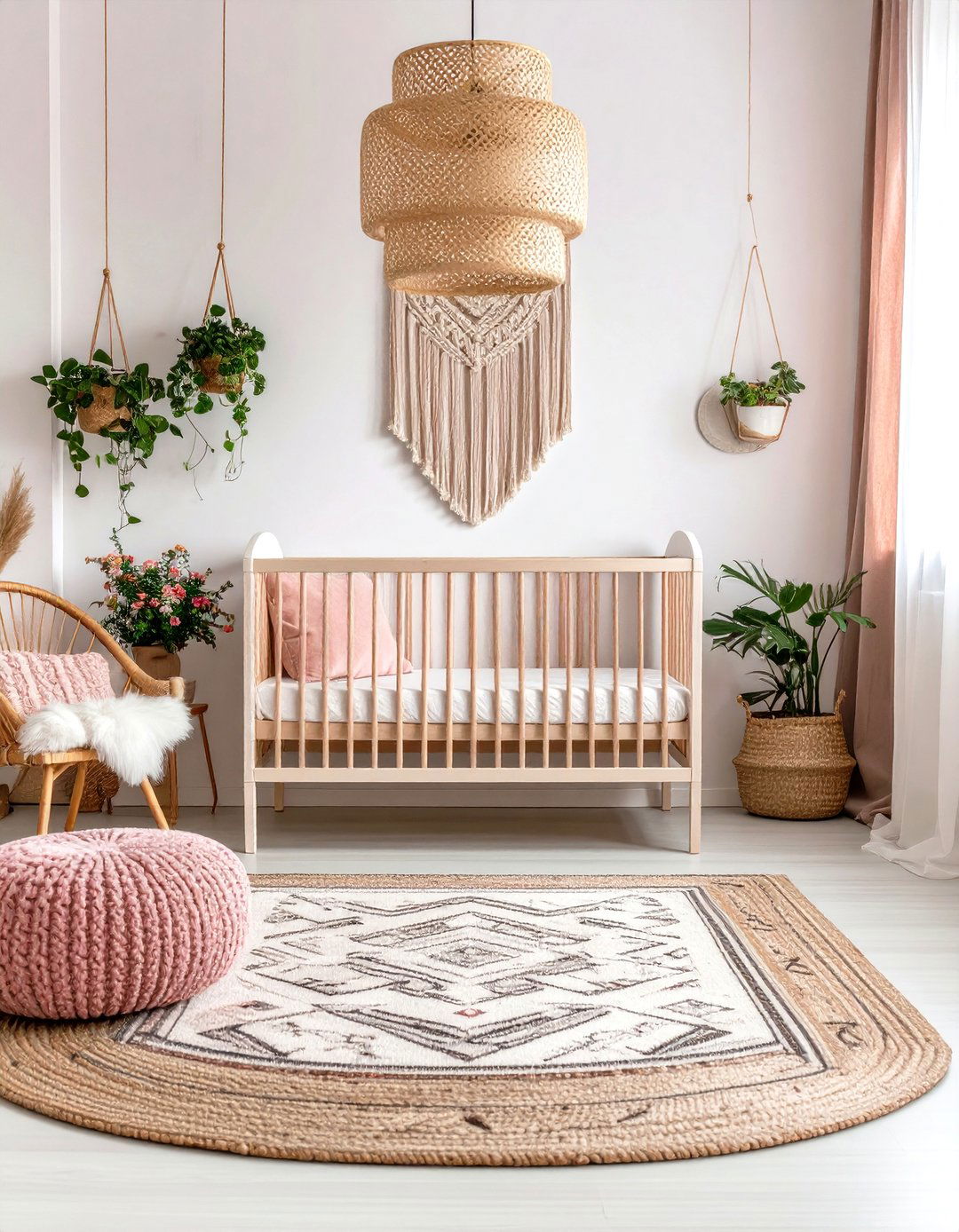Bohemian Pink and Green Nursery - 20 Pink and Green Nursery Ideas