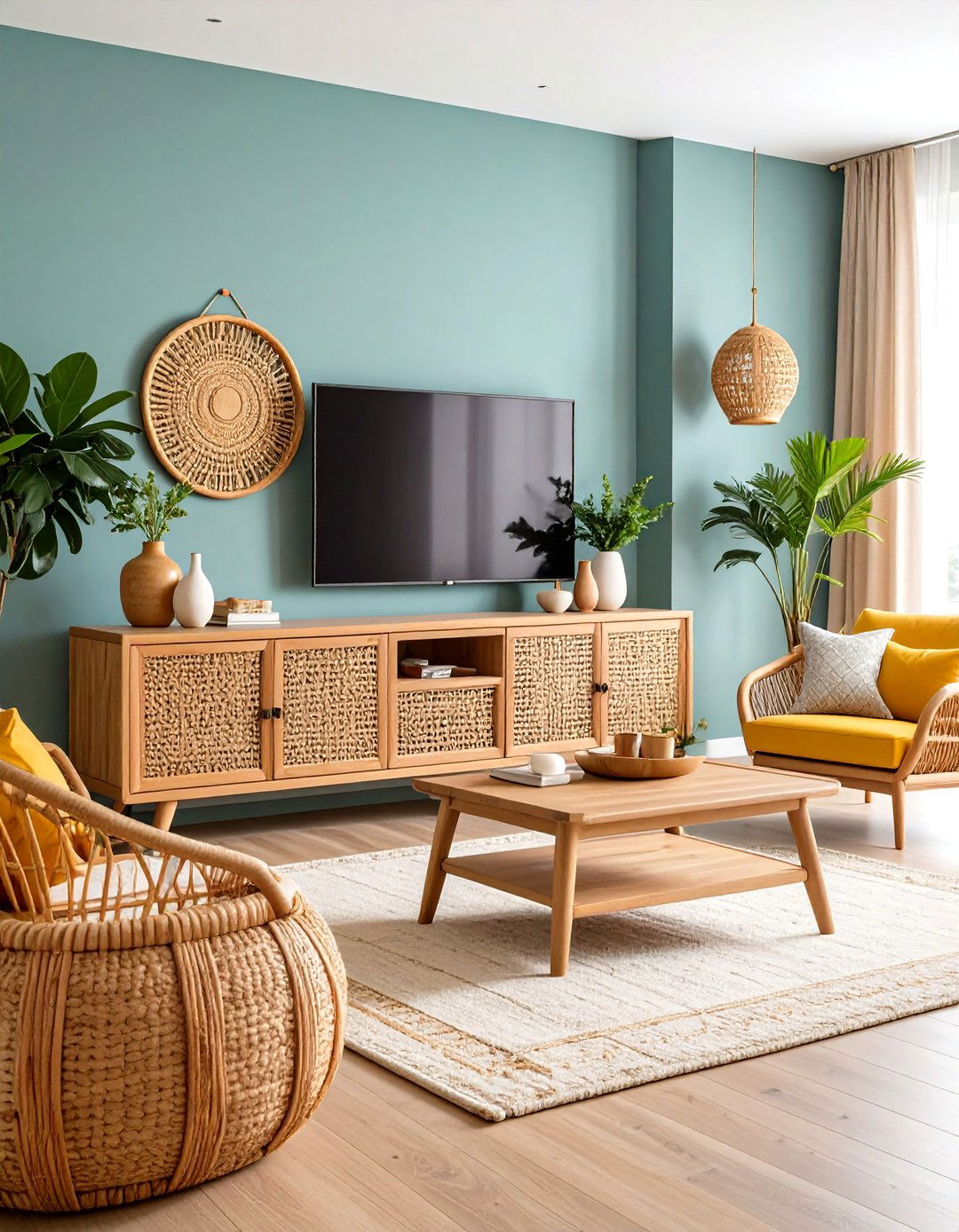 Bohemian Rattan Stand - 20 Tv Stand Ideas