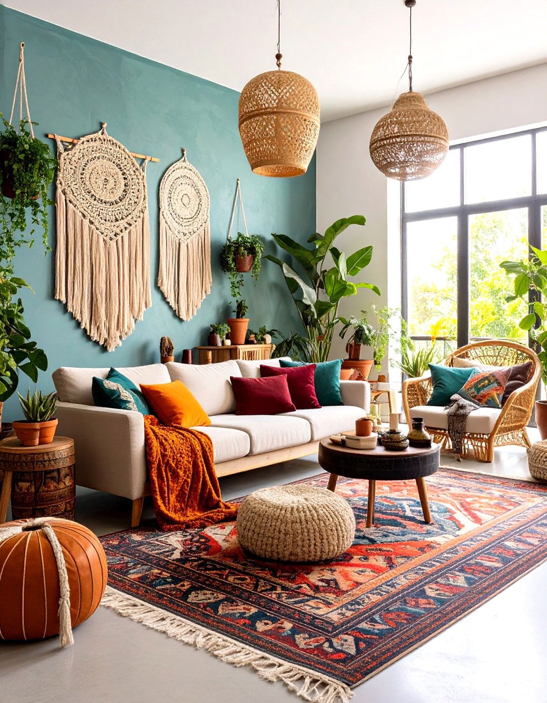 Bohemian Rustic Concrete Floor Living Room - 20 Rustic Concrete Floor Living Room Ideas