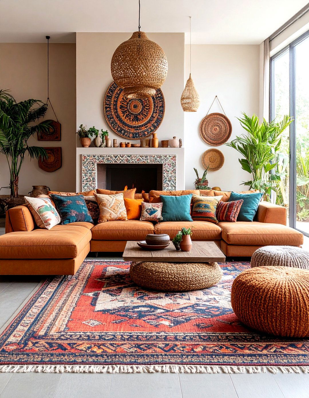 Bohemian Sectional Fireplace Eclecticism - 20 Living Room Ideas With Sectionals and Fireplace