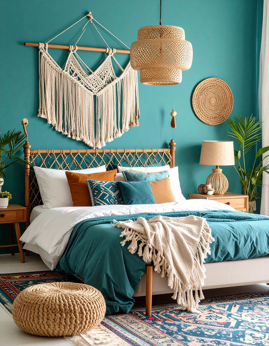 Bohemian Teal Bedroom Oasis - 20 Teal Bedroom Ideas