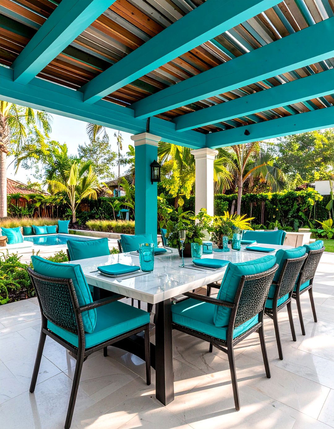 Bohemian Teal Patterns - 20 Teal Dining Room Ideas