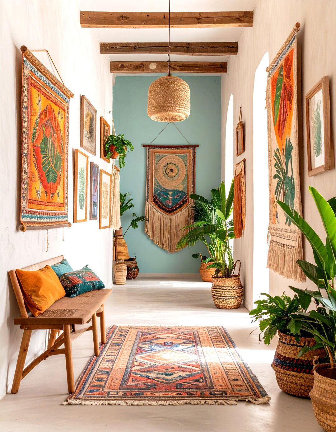 Bohemian Tropical Bohemian Decor Using Air Plant Wall Installations - 20 Bohemian Tropical Bohemian Decor