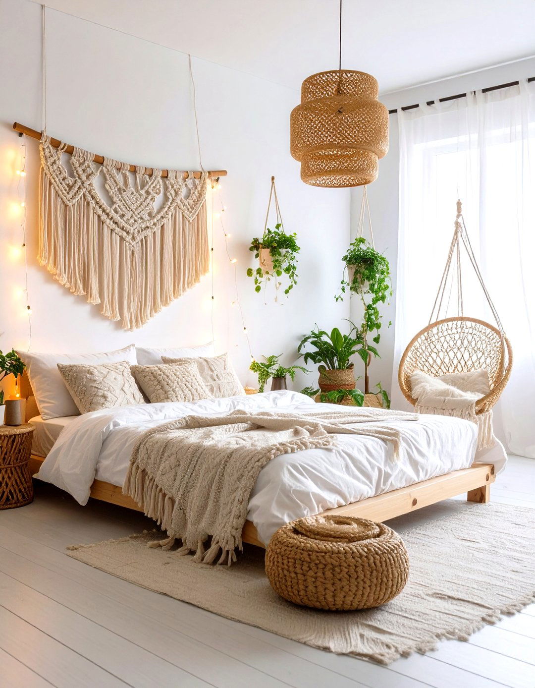 Bohemian White Bedroom - 20 White Bedroom Ideas