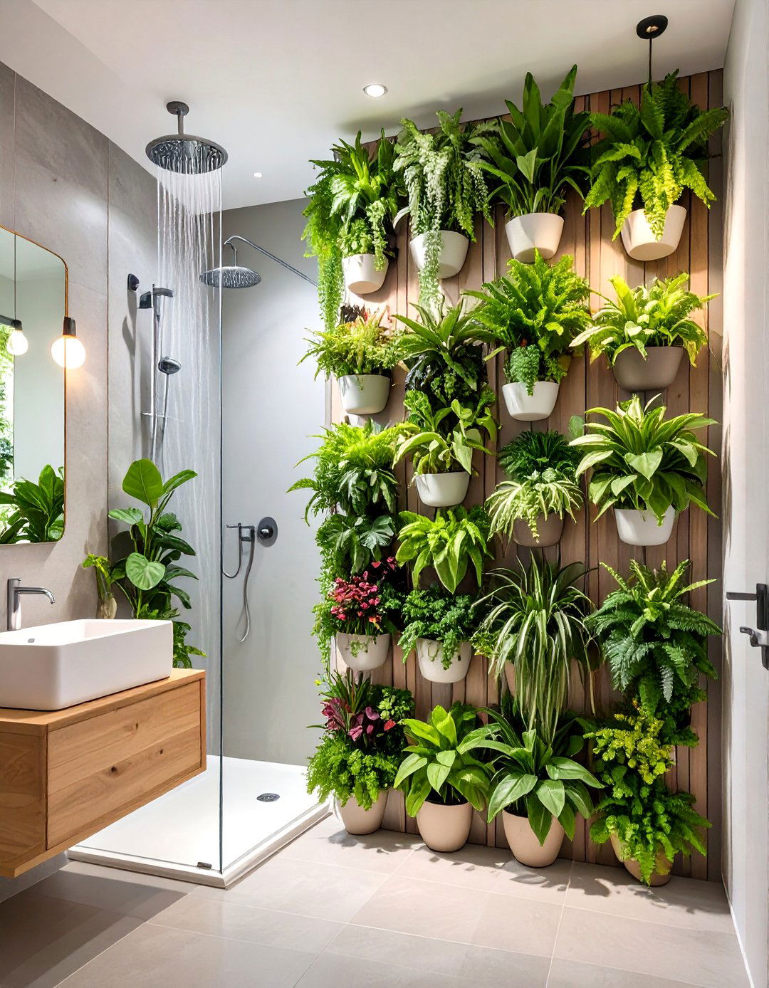 Boho Bathroom Living Wall Gardens - 20 Boho Bathroom Ideas